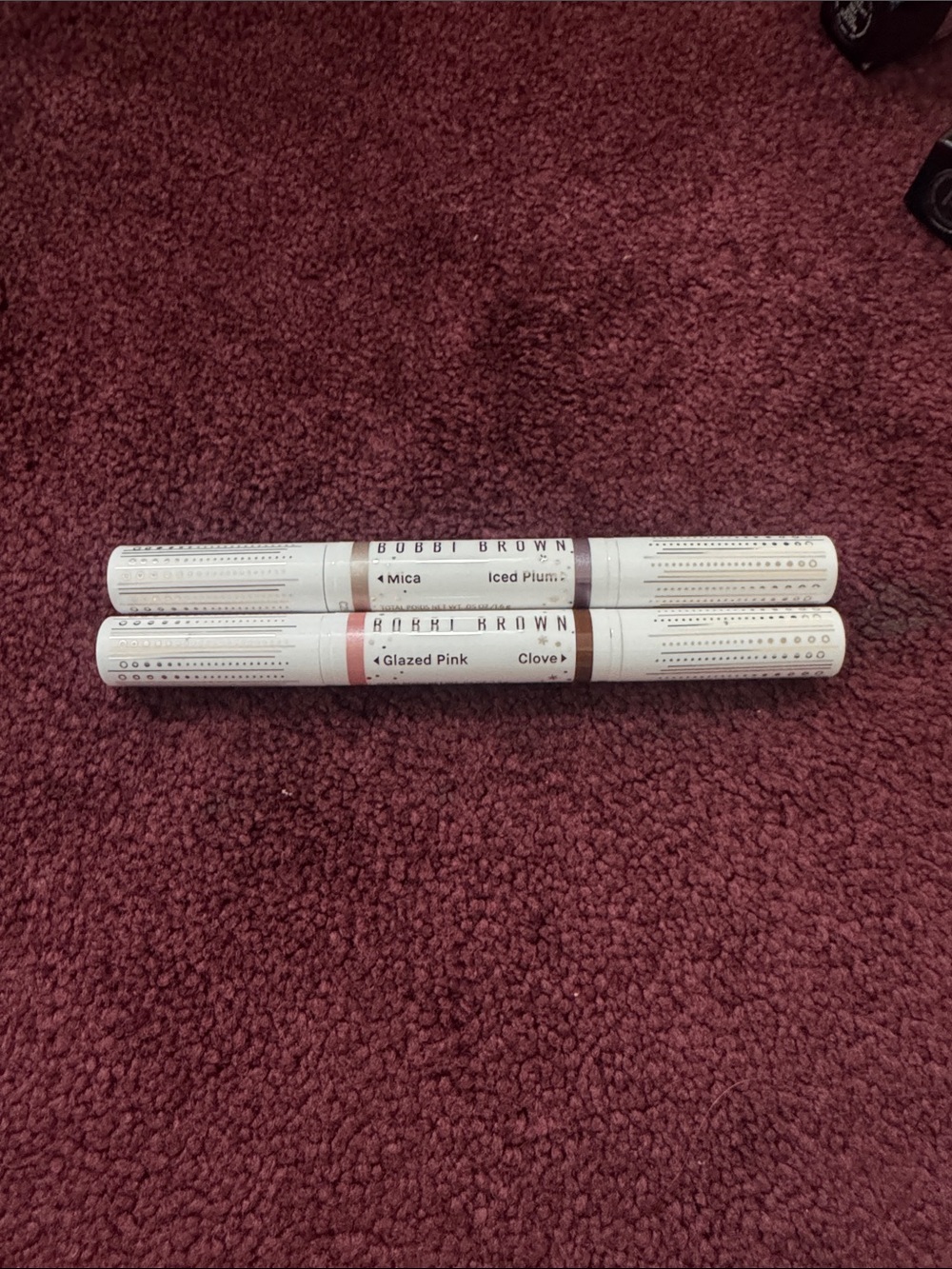 Bobbi Brown Lip Crayons — Iced Plum & Glazed Pink